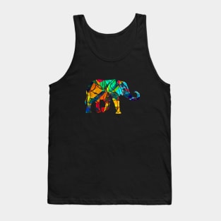 Abstract Colored Elephant T-shirt Tank Top